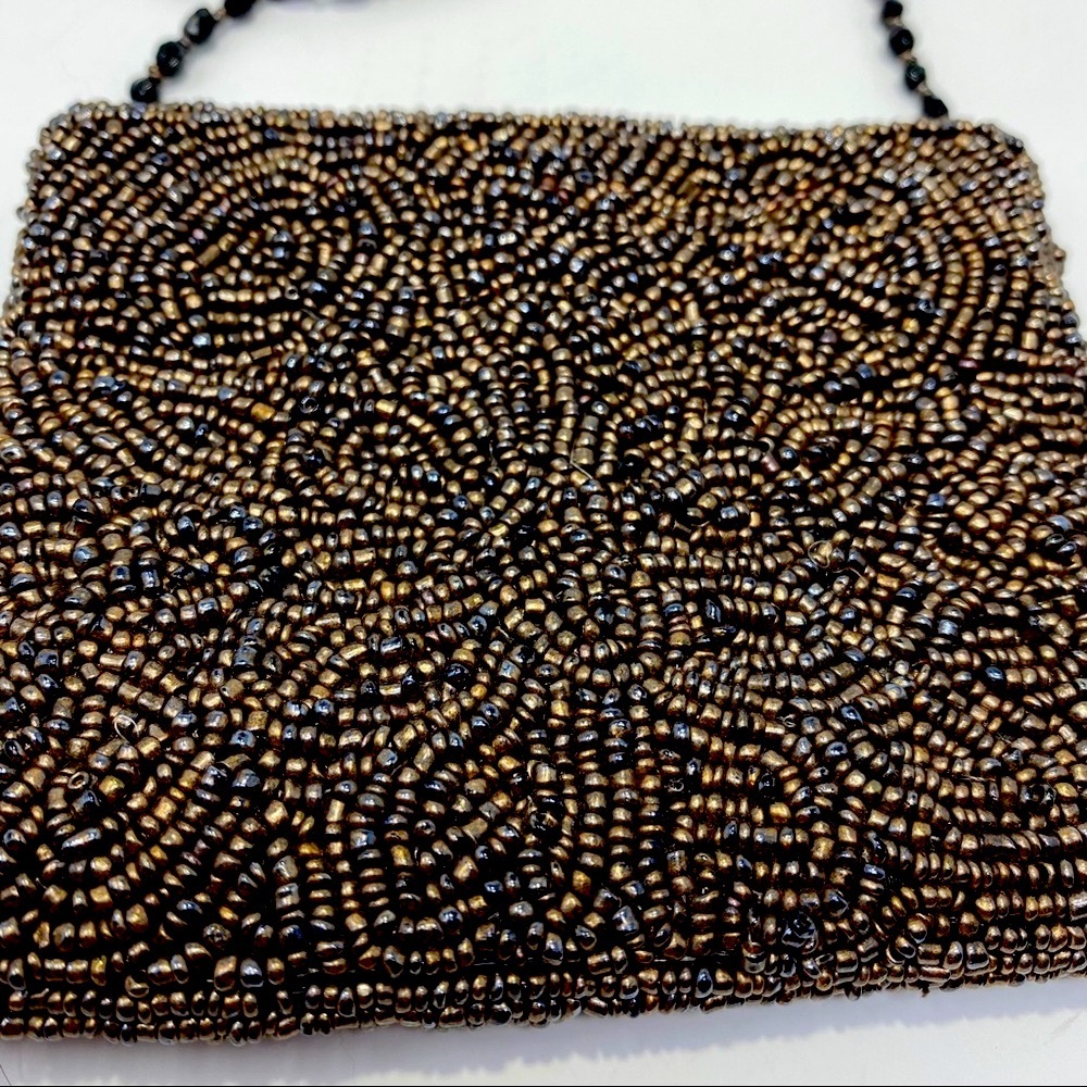 Moyna Beaded Bronze Mini Evening Crossbody Bag - Picture 2 of 10